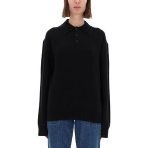 GUEST IN RESIDENCE Women's Long Sleeve Polo Sweater Women BLACK T-Shirts & Tops